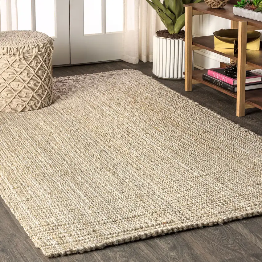 Ivory Jute Handmade Area Rug Photo 5