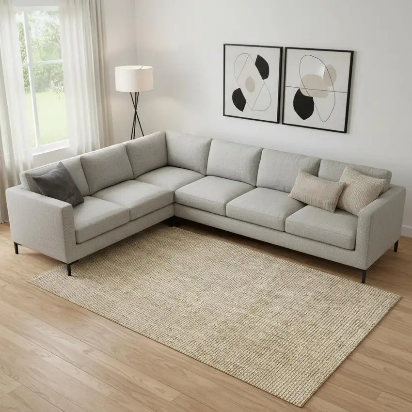 Ivory Jute Handmade Area Rug Photo 1