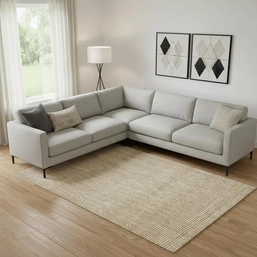 Ivory Jute Handmade Area Rug Photo 1