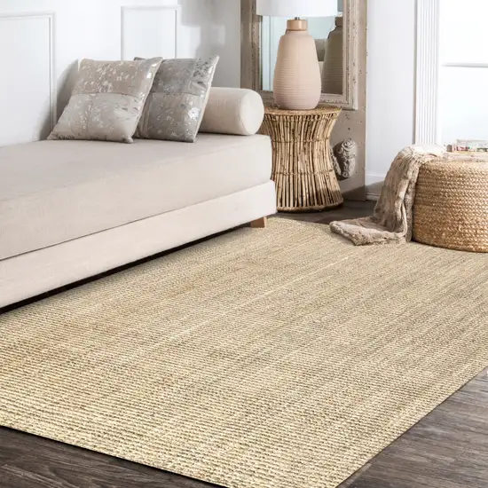 Ivory Jute Handmade Area Rug Photo 6