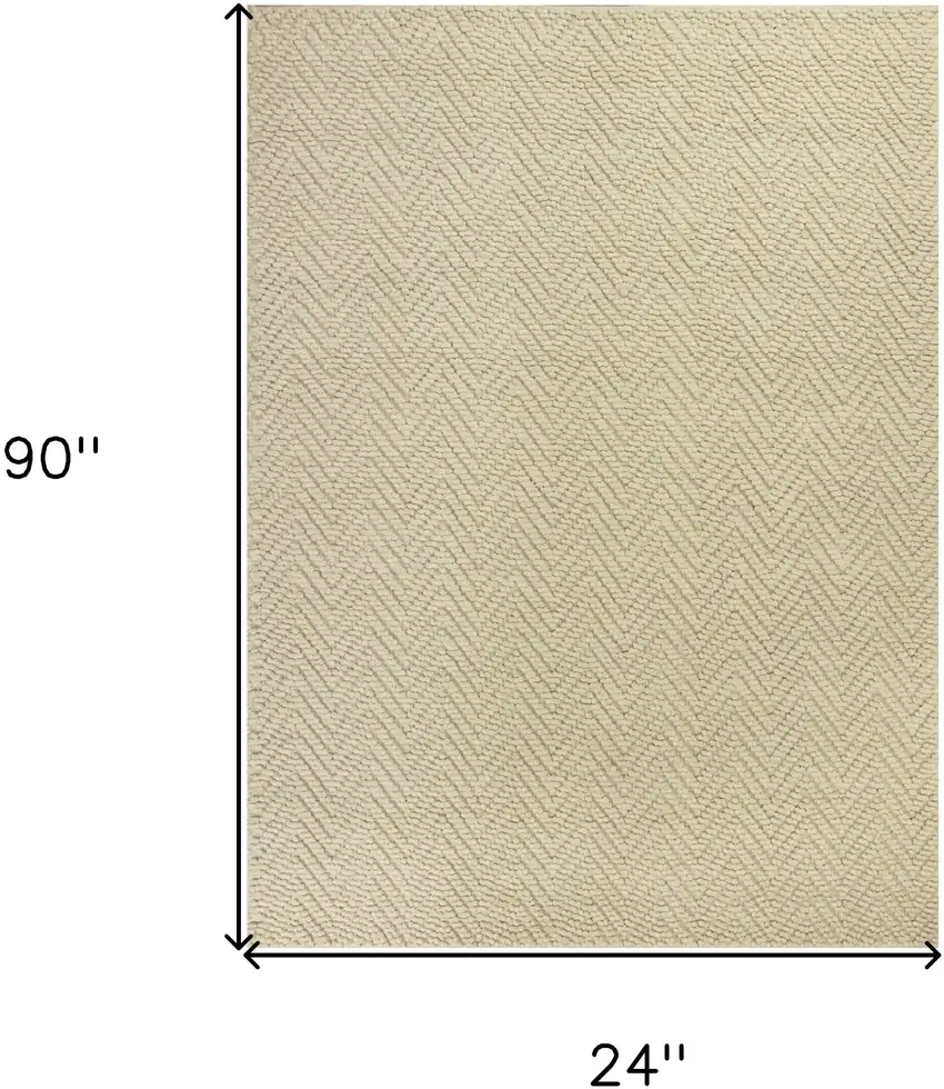 2' X 7' Ivory Jute Runner Rug Photo 3