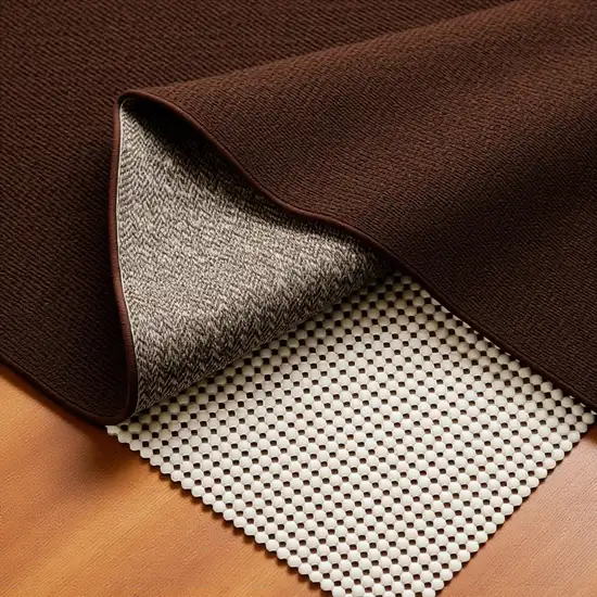 Ivory Striped Weave Non Slip Rug Pad Photo 2