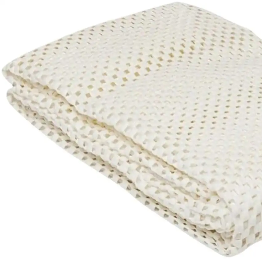 Ivory Striped Weave Non Slip Rug Pad Photo 3