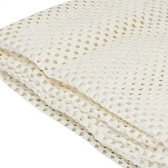 Ivory Striped Weave Non Slip Rug Pad Photo 5