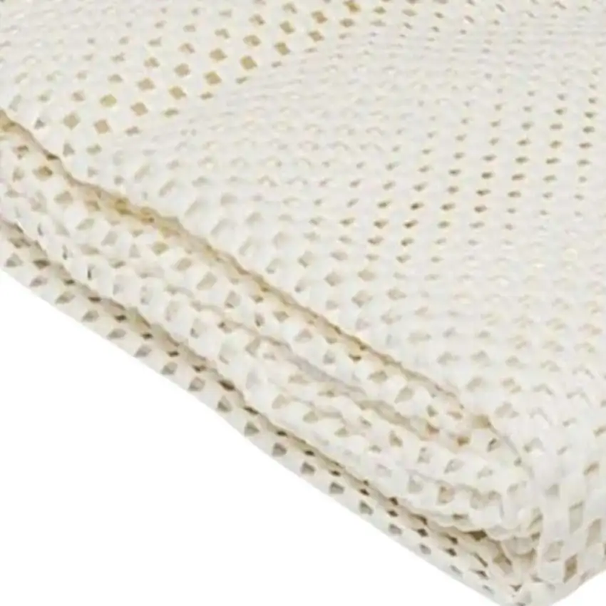 Ivory Striped Weave Non Slip Rug Pad Photo 5
