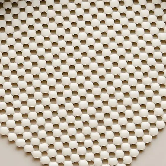 Ivory Striped Weave Non Slip Rug Pad Photo 4