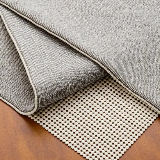 Ivory Striped Weave Non Slip Rug Pad Photo 2