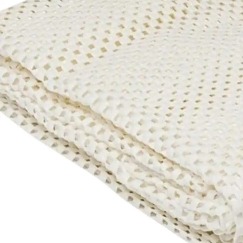 Ivory Striped Weave Non Slip Rug Pad Photo 5