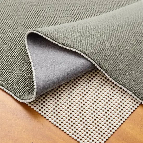 Ivory Striped Weave Non Slip Rug Pad Photo 2