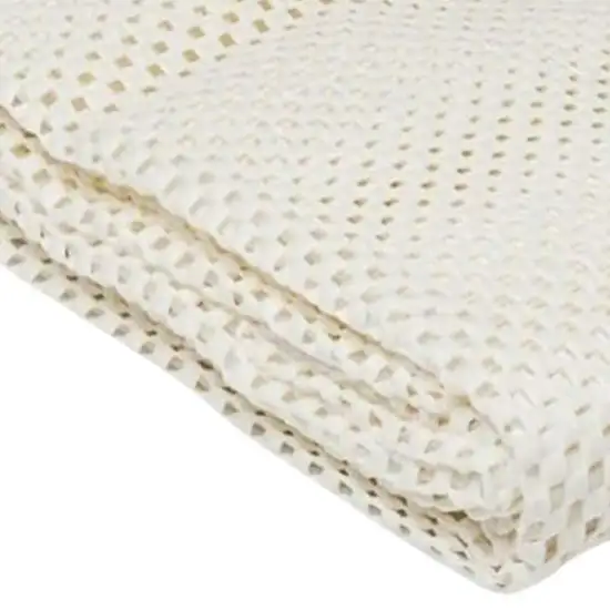Ivory Striped Weave Non Slip Rug Pad Photo 4