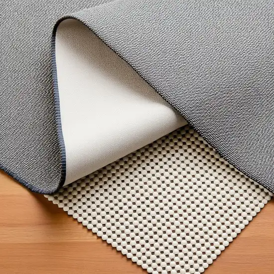 Ivory Striped Weave Non Slip Rug Pad Photo 2
