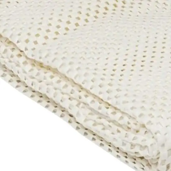 Ivory Striped Weave Non Slip Rug Pad Photo 4