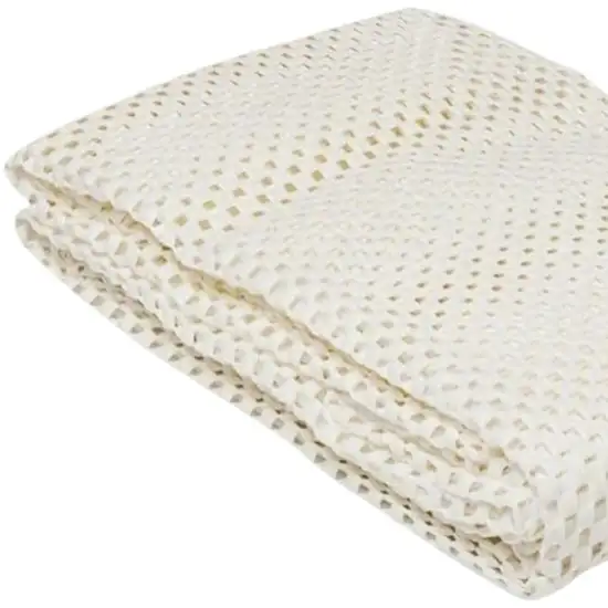 Ivory Striped Weave Non Slip Rug Pad Photo 3