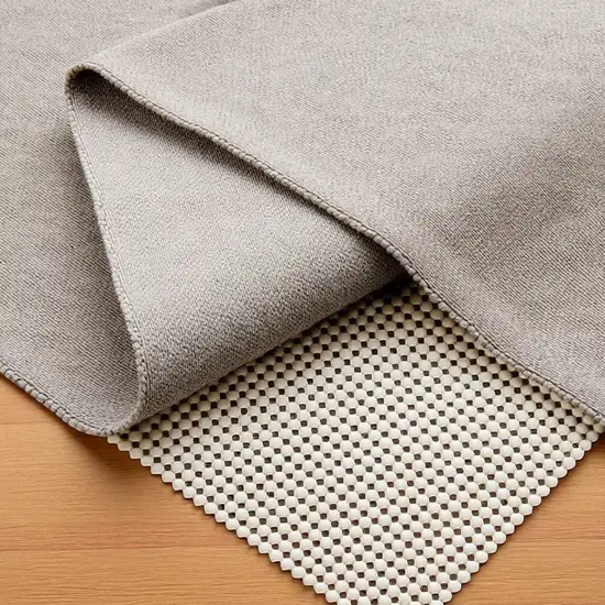Ivory Striped Weave Non Slip Rug Pad Photo 2