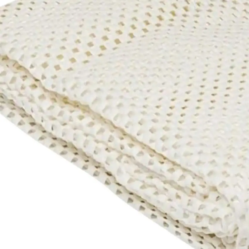 Ivory Striped Weave Non Slip Rug Pad Photo 4