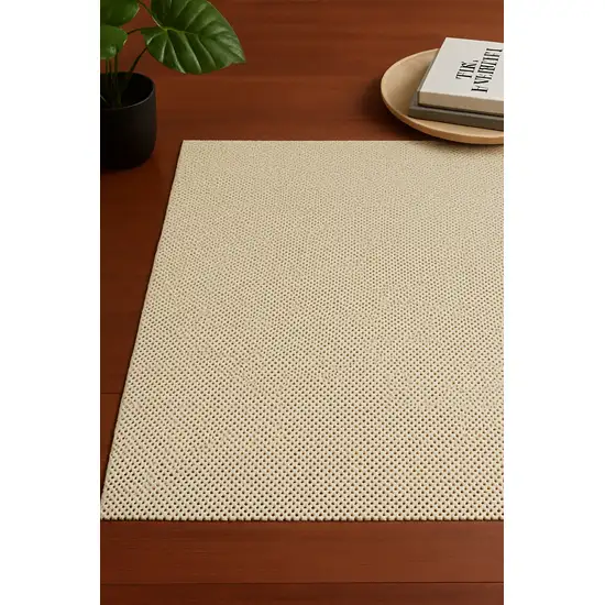 Ivory Striped Weave Non Slip Rug Pad Photo 9