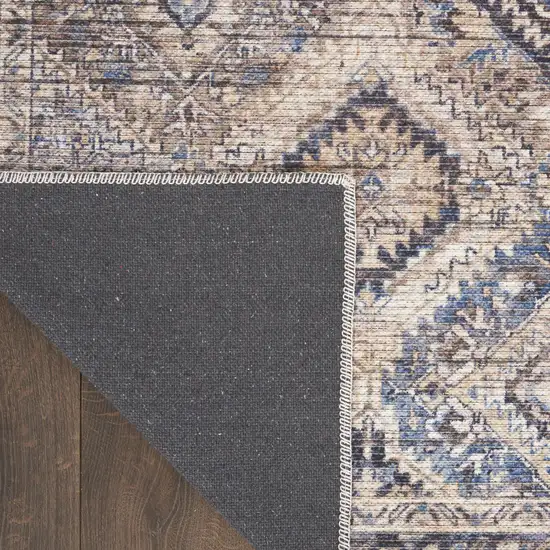 Ivory Latte Oriental Power Loom Distressed Washable Area Rug Photo 8