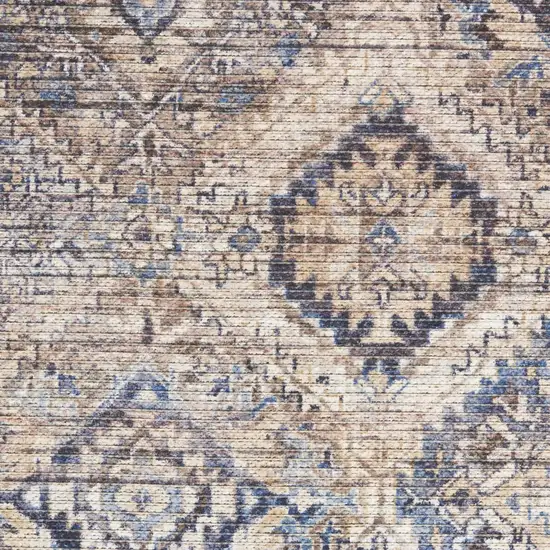 Ivory Latte Oriental Power Loom Distressed Washable Area Rug Photo 3