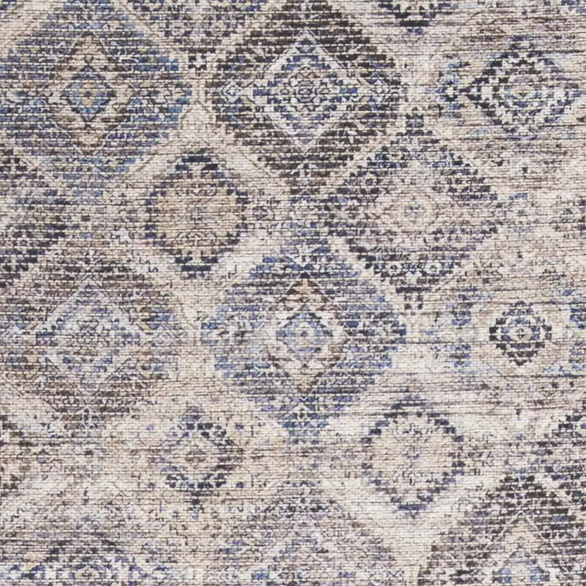 2' X 6' Ivory Latte Oriental Power Loom Distressed Washable Runner Rug Photo 1