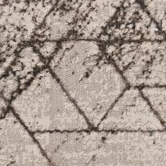 7' Ivory Machine Woven Abstract Geometric Indoor Runner Rug Photo 5