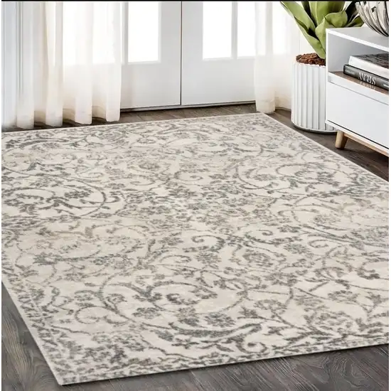 Ivory Floral Vines Area Rug Photo 1