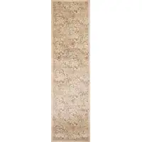 Photo of Ivory Machine Woven Floral Traditional Indoor Runner Rug