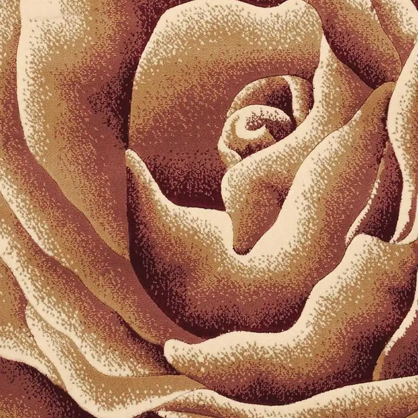 Ivory Machine Woven Hand Carved Oversized Floral Indoor Accent Rug Photo 6