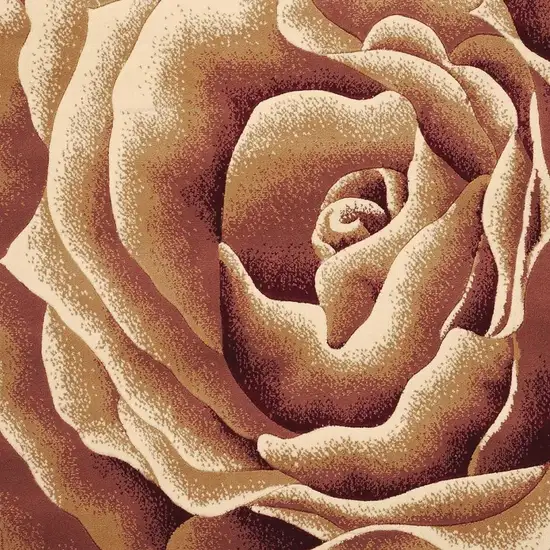 Ivory Machine Woven Hand Carved Oversized Floral Indoor Accent Rug Photo 7