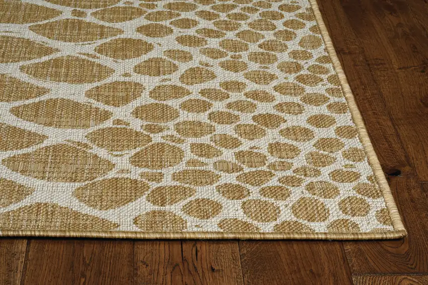 Ivory Machine Woven UV Treated Snake Print Indoor Outdoor Area Rug Photo 3