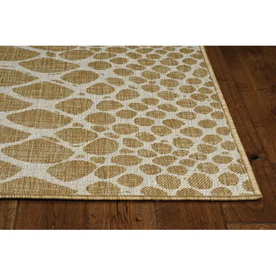 Ivory Machine Woven UV Treated Snake Print Indoor Outdoor Area Rug Photo 3