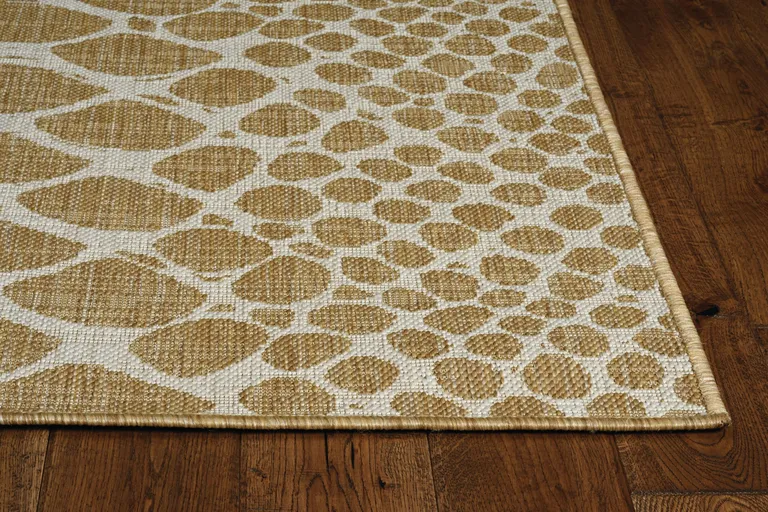 Ivory Machine Woven UV Treated Snake Print Indoor Outdoor Area Rug Photo 3