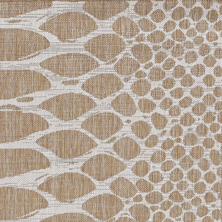 Ivory Machine Woven UV Treated Snake Print Indoor Outdoor Area Rug Photo 2