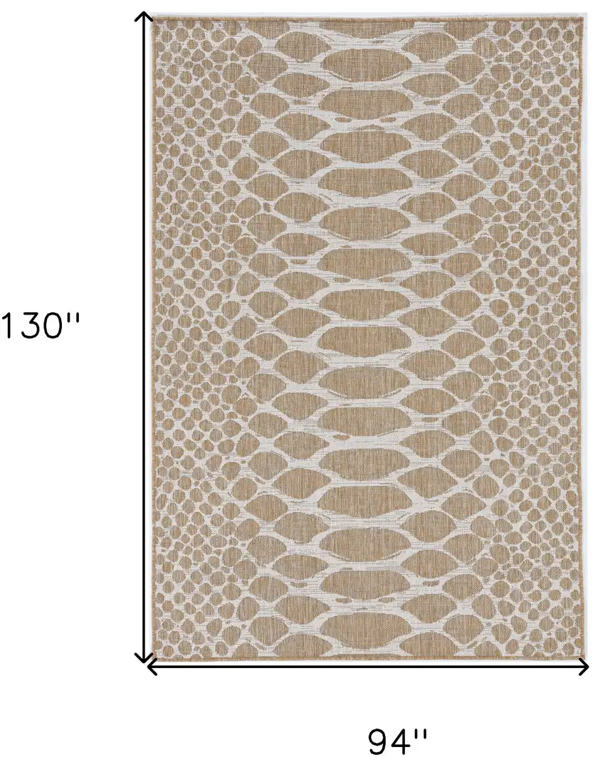 Ivory Abstract Indoor Outdoor Area Rug Photo 3