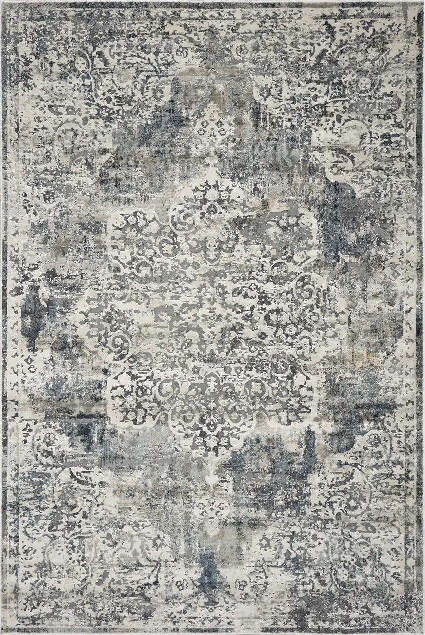 Ivory Medallion Area Rug Photo 1