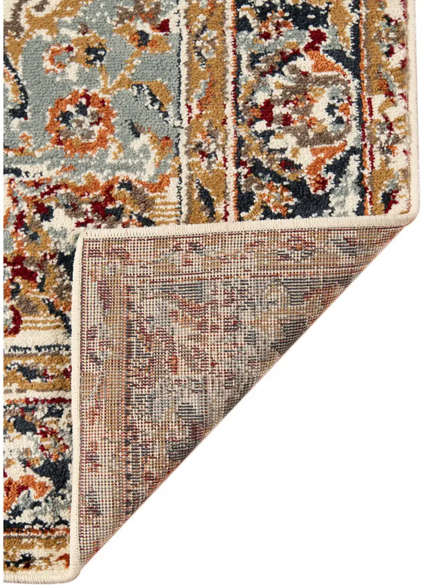 Ivory Medallion Power Loom Area Rug Photo 3