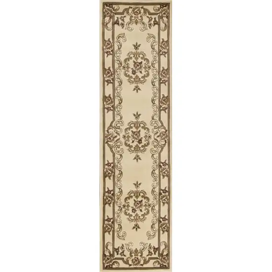 Ivory Medallion Runner Rug Photo 3