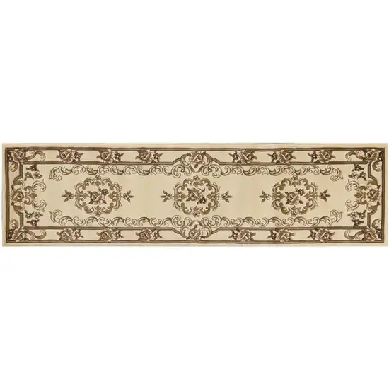 Ivory Medallion Runner Rug Photo 2