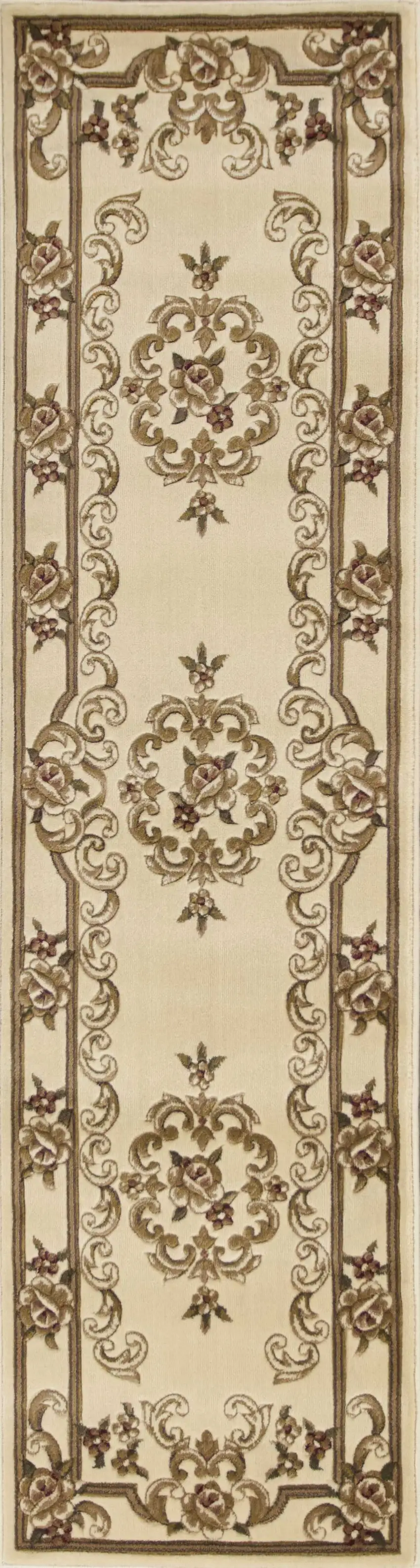 Ivory Medallion Runner Rug Photo 1