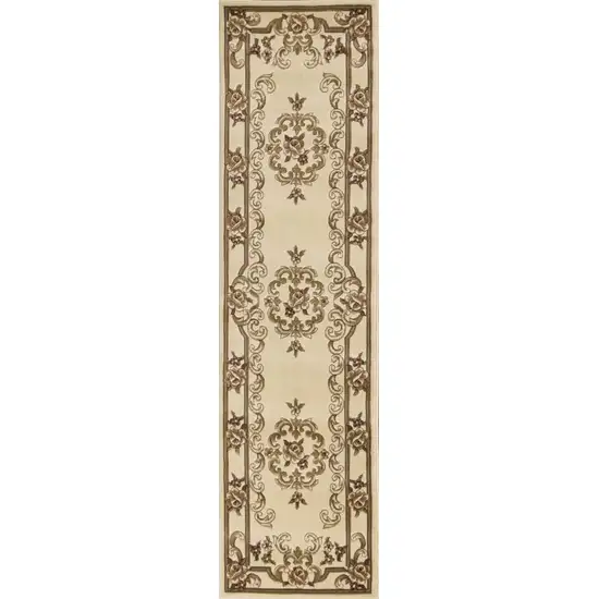 Ivory Medallion Runner Rug Photo 1