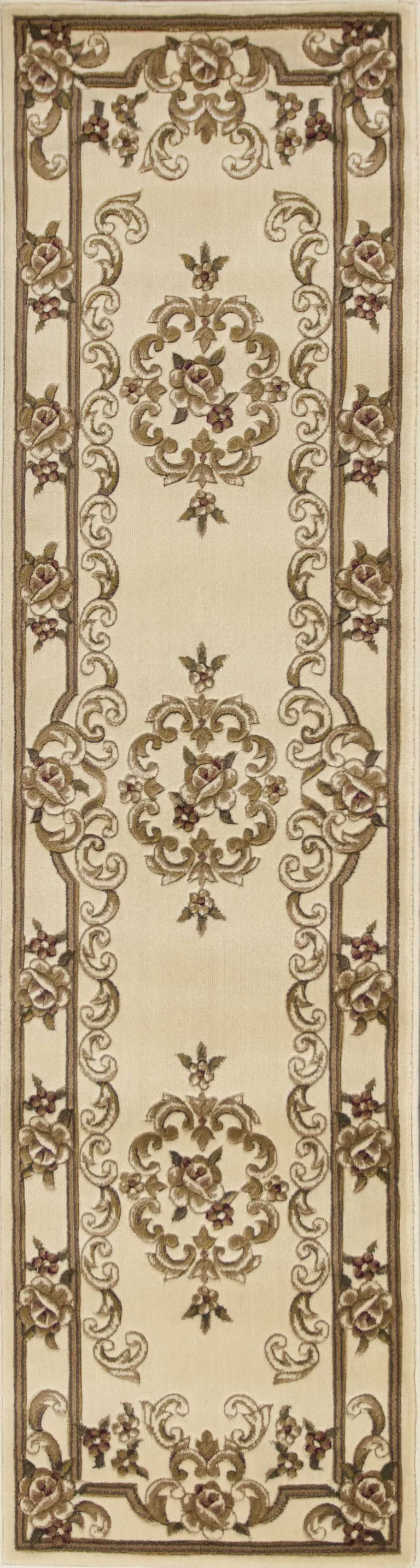 Ivory Medallion Runner Rug Photo 1