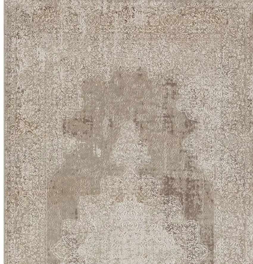 Ivory Medallion Runner Rug Photo 6