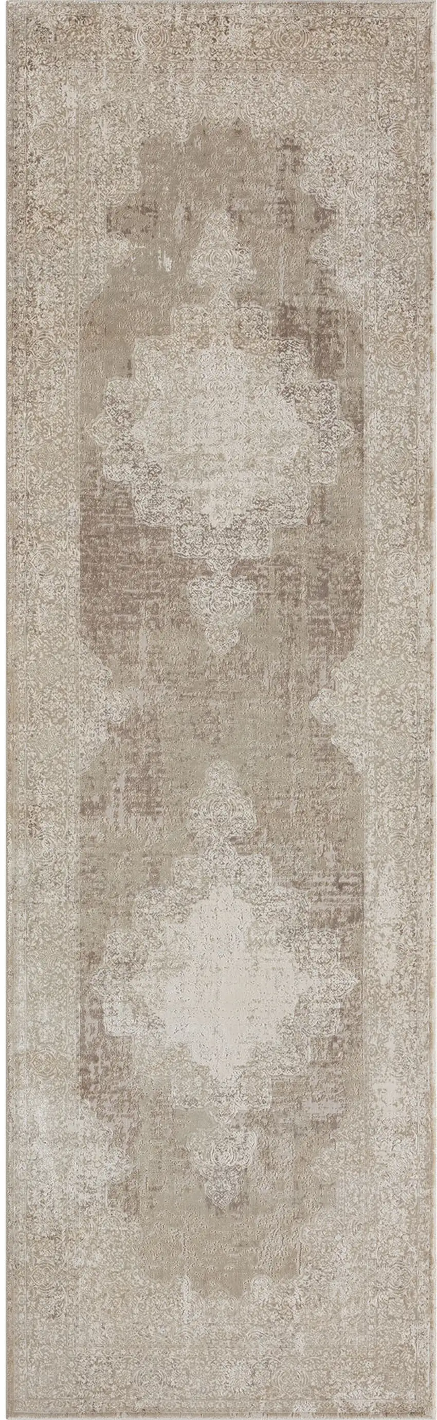 Ivory Medallion Runner Rug Photo 2