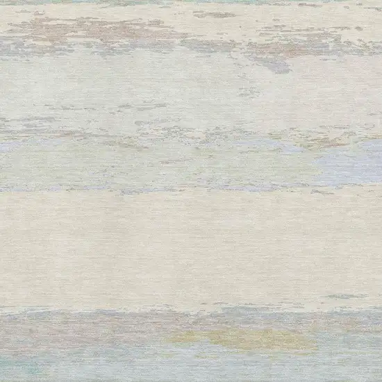 Ivory Mint Green And Teal Abstract Washable Area Rug With UV Protection Photo 2