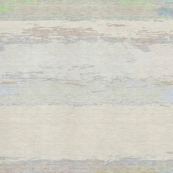 Ivory Mint Green And Teal Abstract Washable Area Rug With UV Protection Photo 2