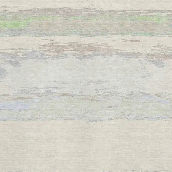 Ivory Mint Green And Teal Abstract Washable Area Rug With UV Protection Photo 2