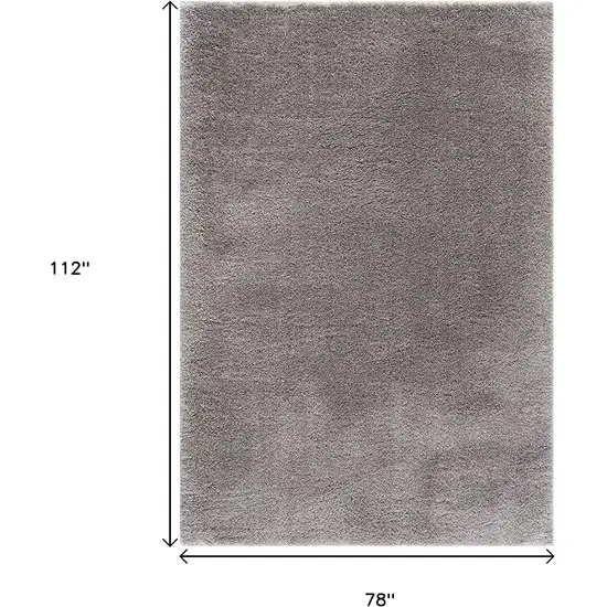 Ivory Modern Solid Shag Area Rug Photo 3