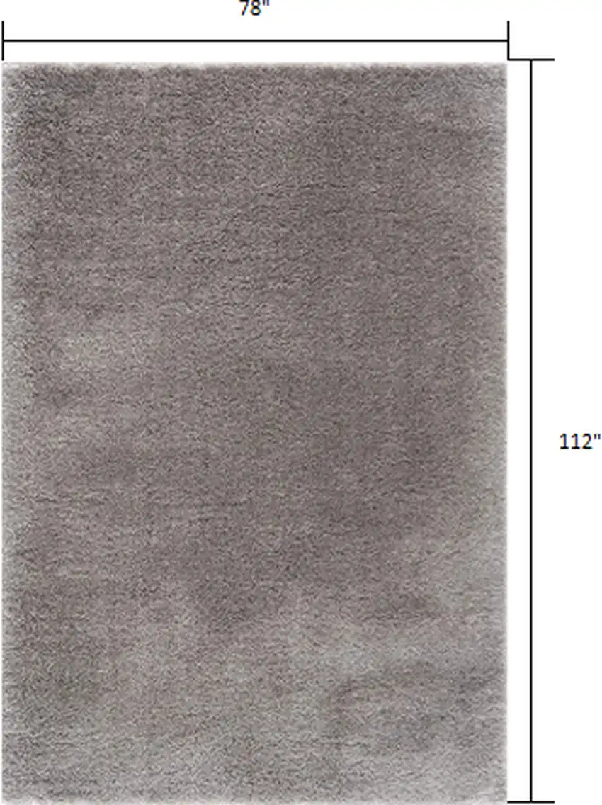 Ivory Modern Solid Shag Area Rug Photo 3