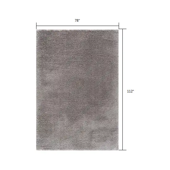 Ivory Modern Solid Shag Area Rug Photo 3