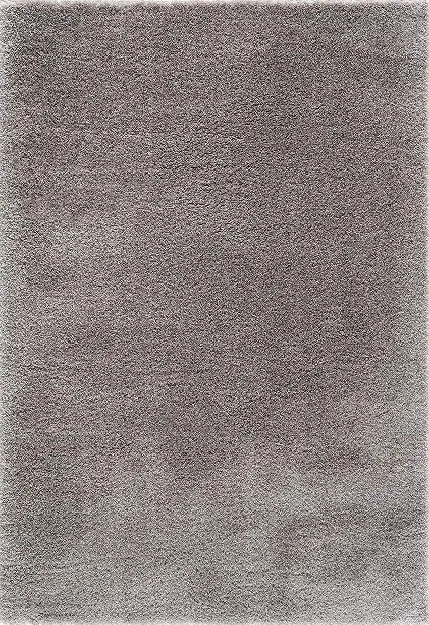 Ivory Modern Solid Shag Area Rug Photo 3