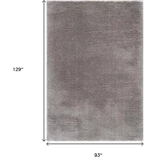 Ivory Modern Solid Shag Area Rug Photo 3